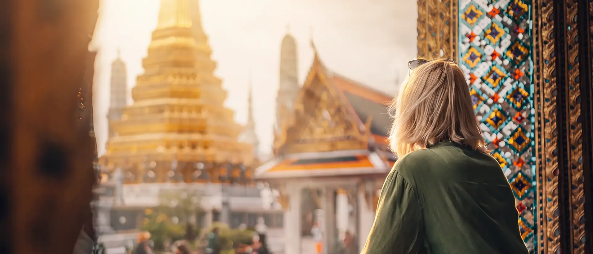 Woman looking at the temple