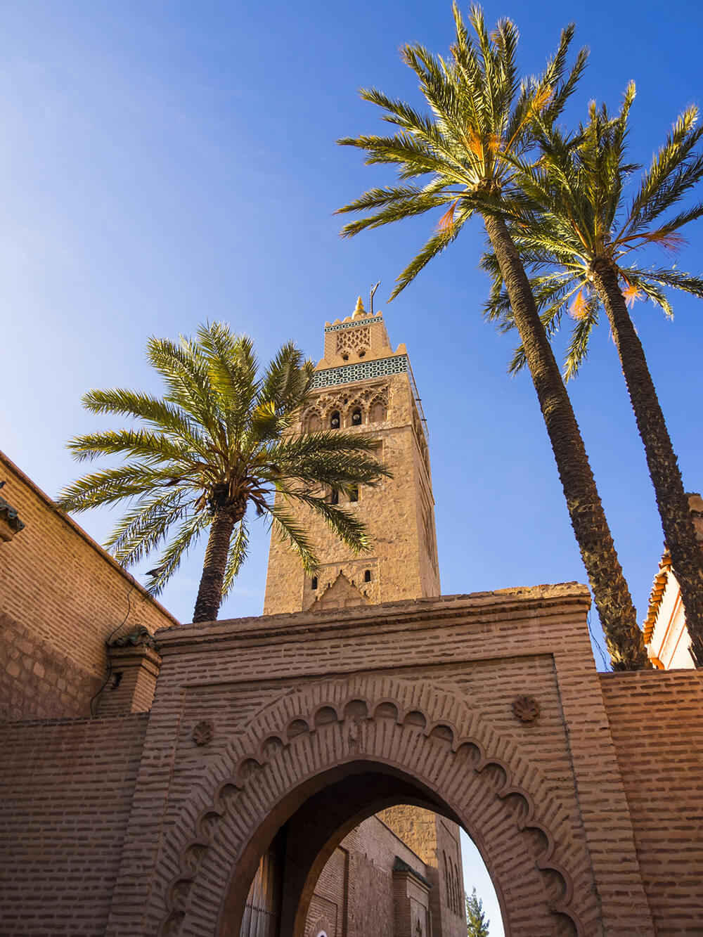 Ancient gate and tower in Marrakesh Tensift El Haouz, Morocco 