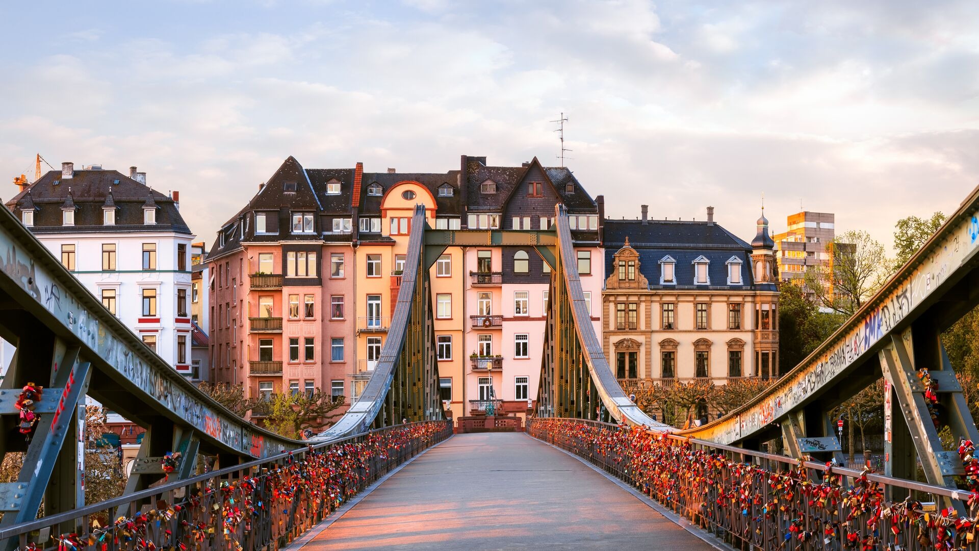 The Eiserner Steg Iron Bridge Frankfurt Hessen Germany