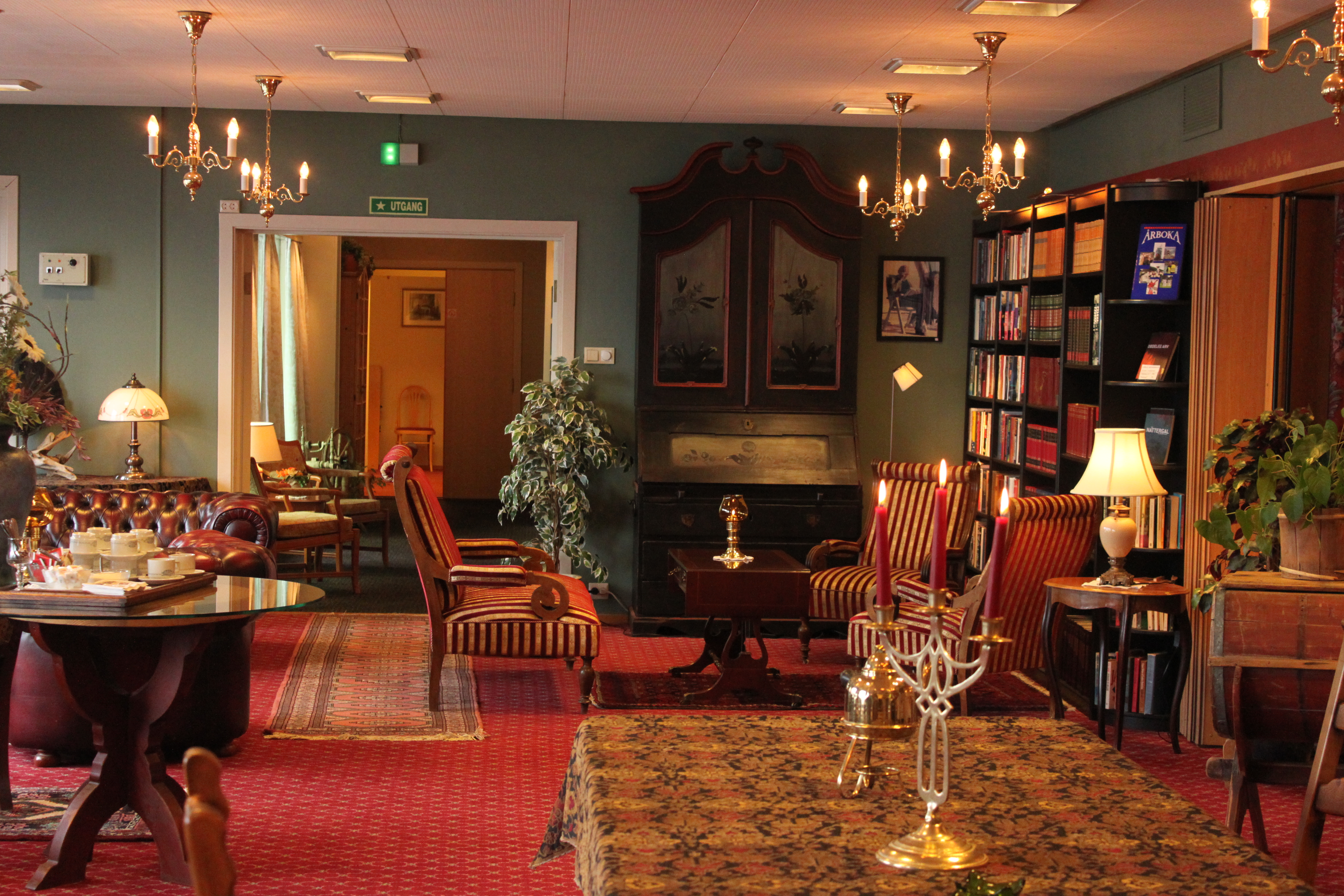 Red decor in Sognefjord Hotel, Norway