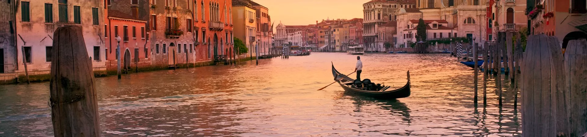Gondola on the Venice Lagoon in Venice, Italy