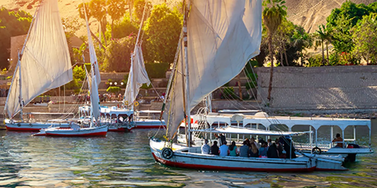 Sailing boats on the Nile River