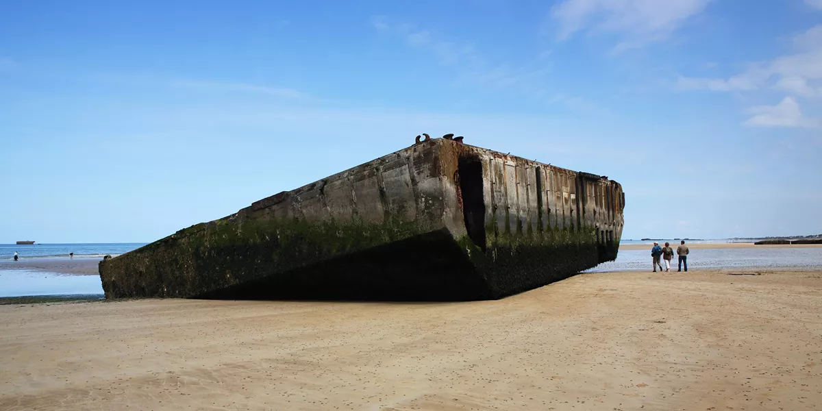  Mullberry Harbour Beach in Normandy, France