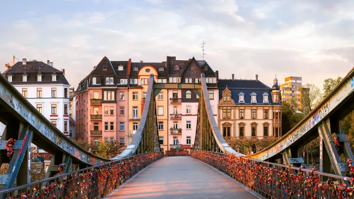 The Eiserner Steg Iron Bridge in Frankfurt Hessen, Germany