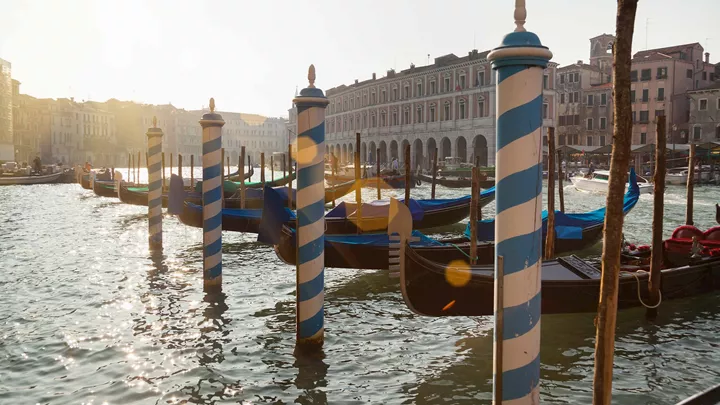 Gondola on the canal in Venice, Italy