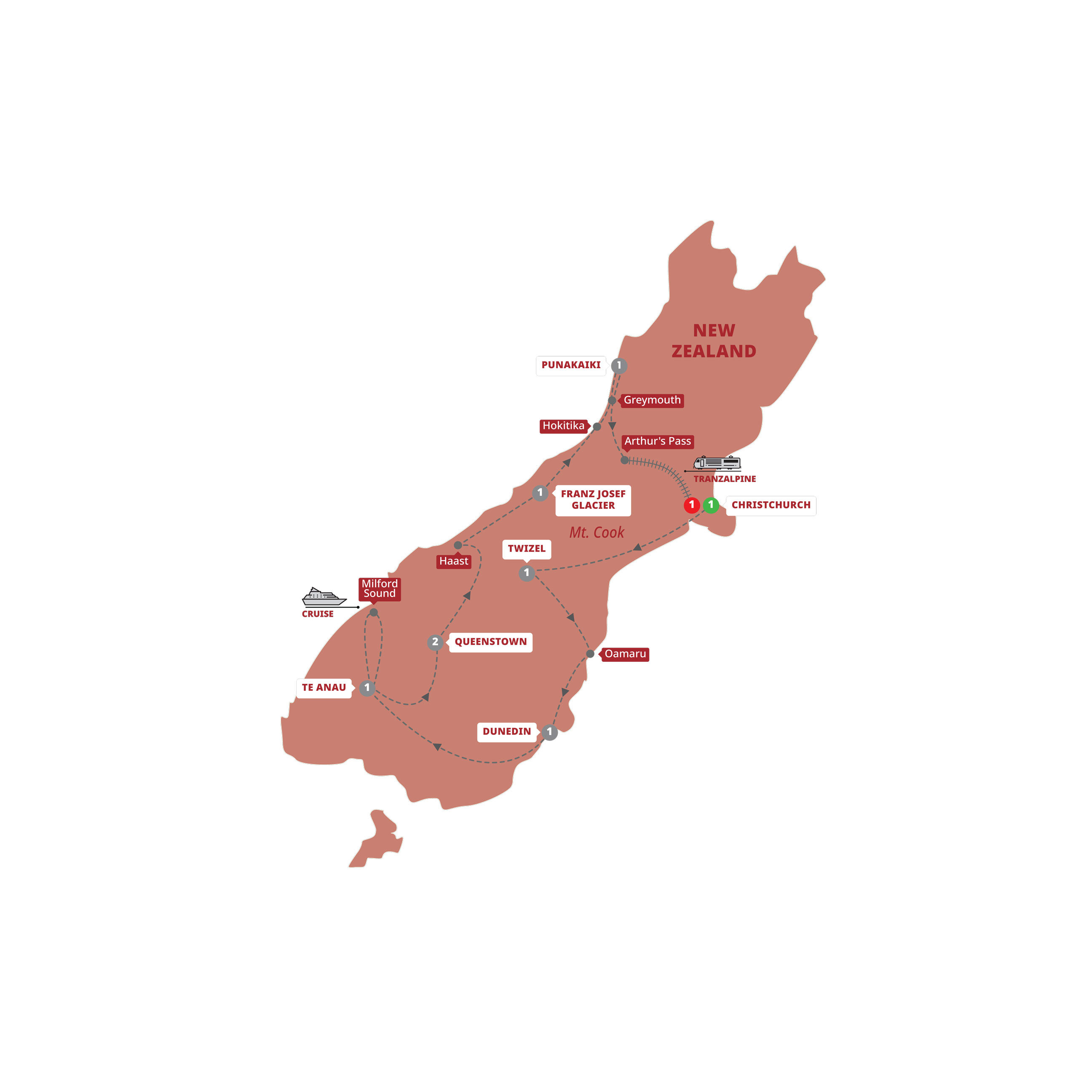 Southern Spectacular Guided Tour Map 2026