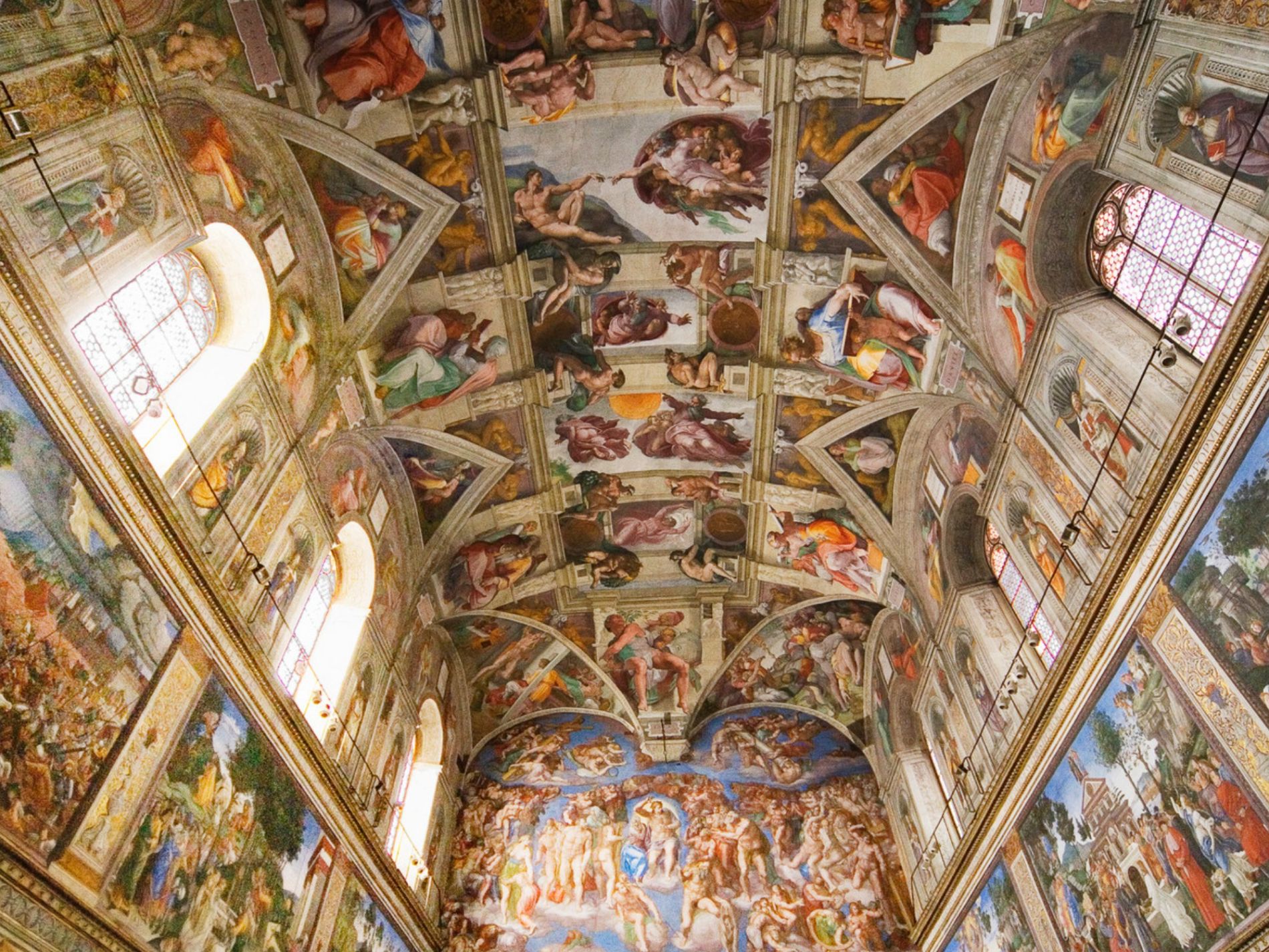 View of the Sistine Chapel's ceiling in the Vatican City