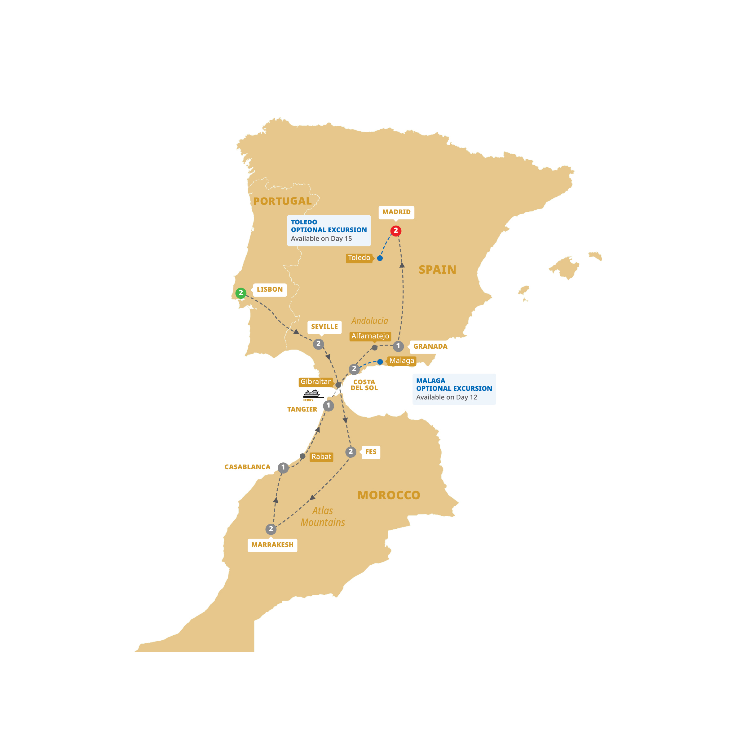 Map Treasures Spain Portugal Morocco Guided Tour E942 27