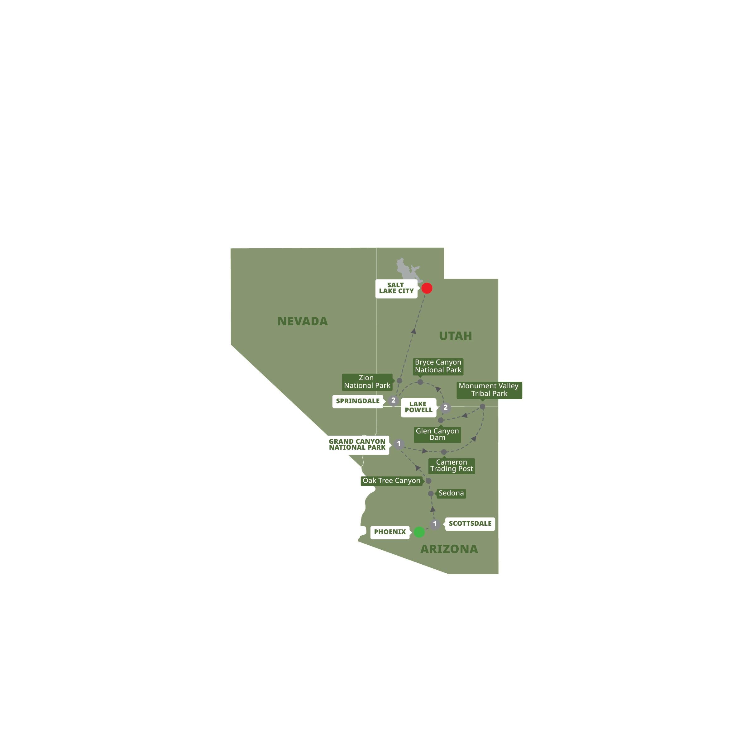 Map Enchanting Canyonlands Guided Tour AEC 27