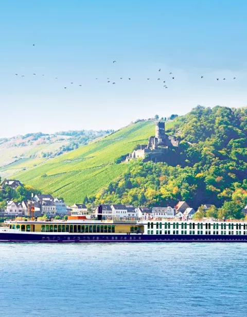 View of a River Cruise boat in Europe