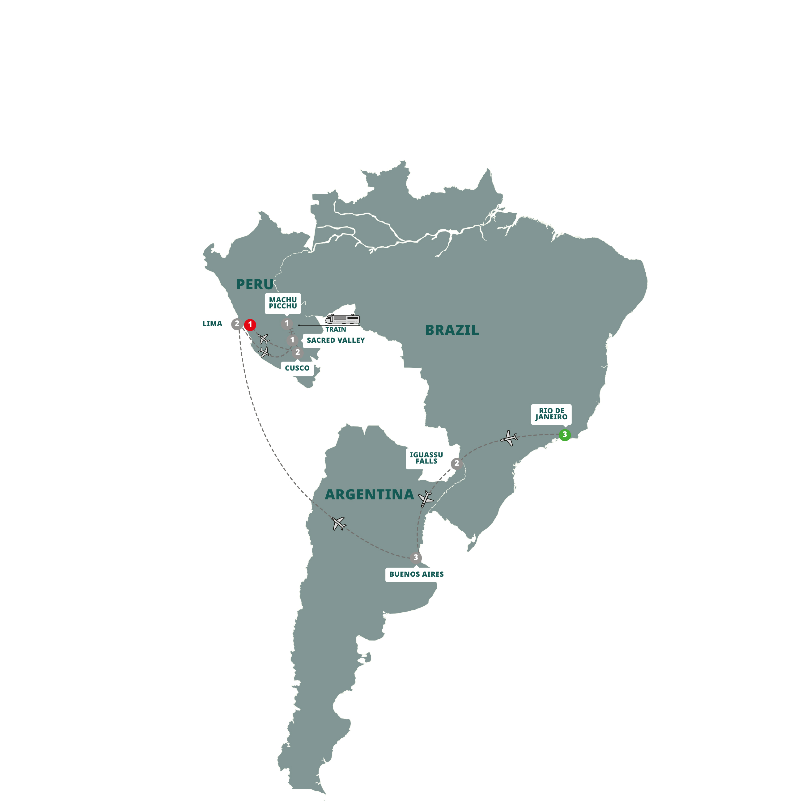South America Revealed  Guided Tour Map 2024