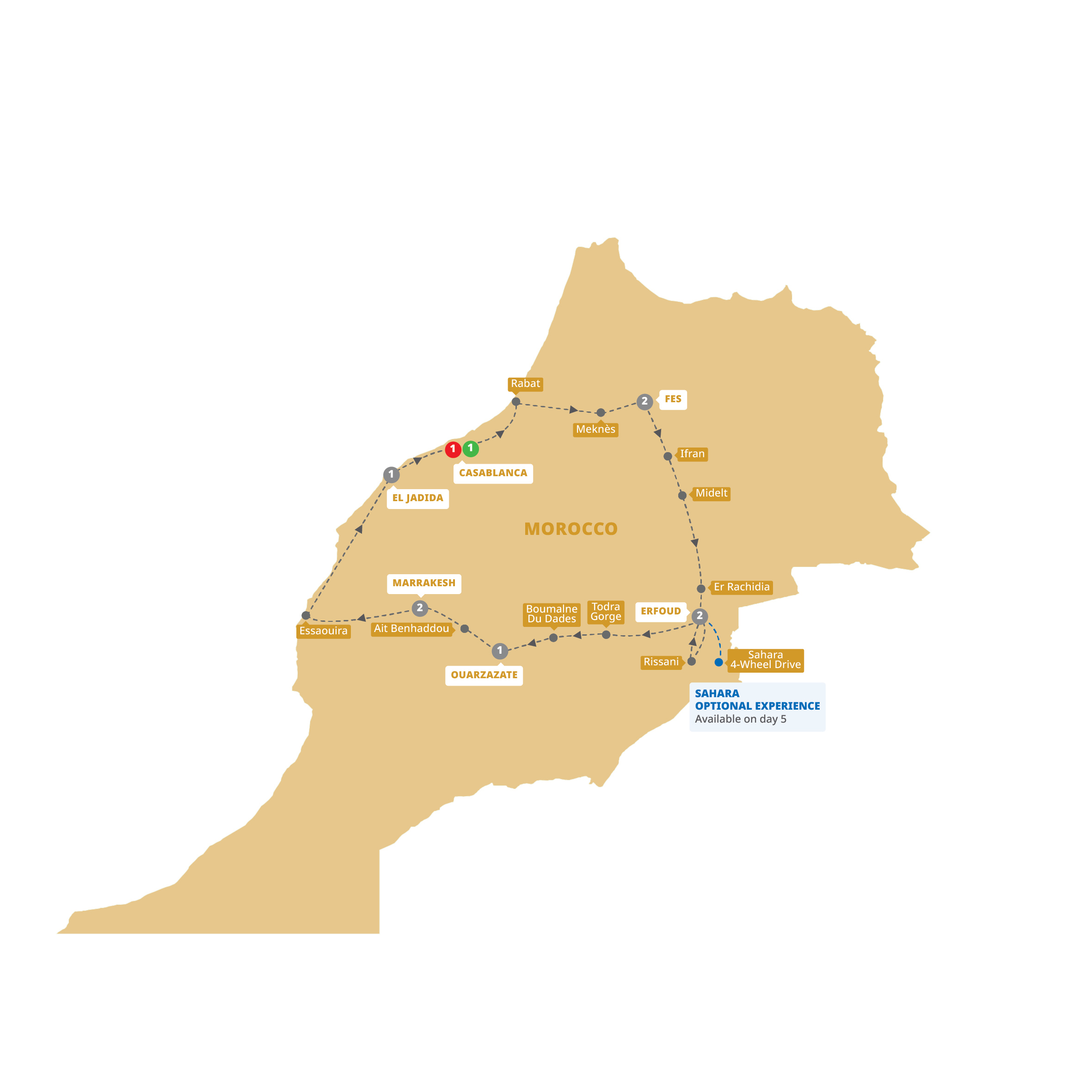 Map Treasures Of Morocco Guided Tour E938 27