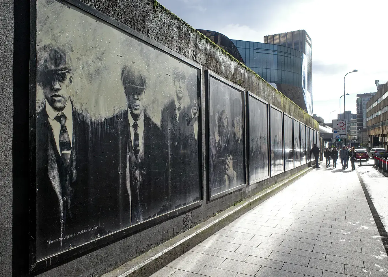 View of 'Made In Birmingham' a mural outside New Street Station