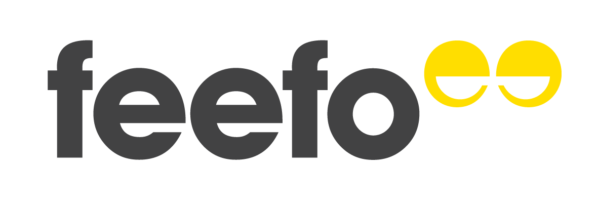 Feefo logo in grey and yellow