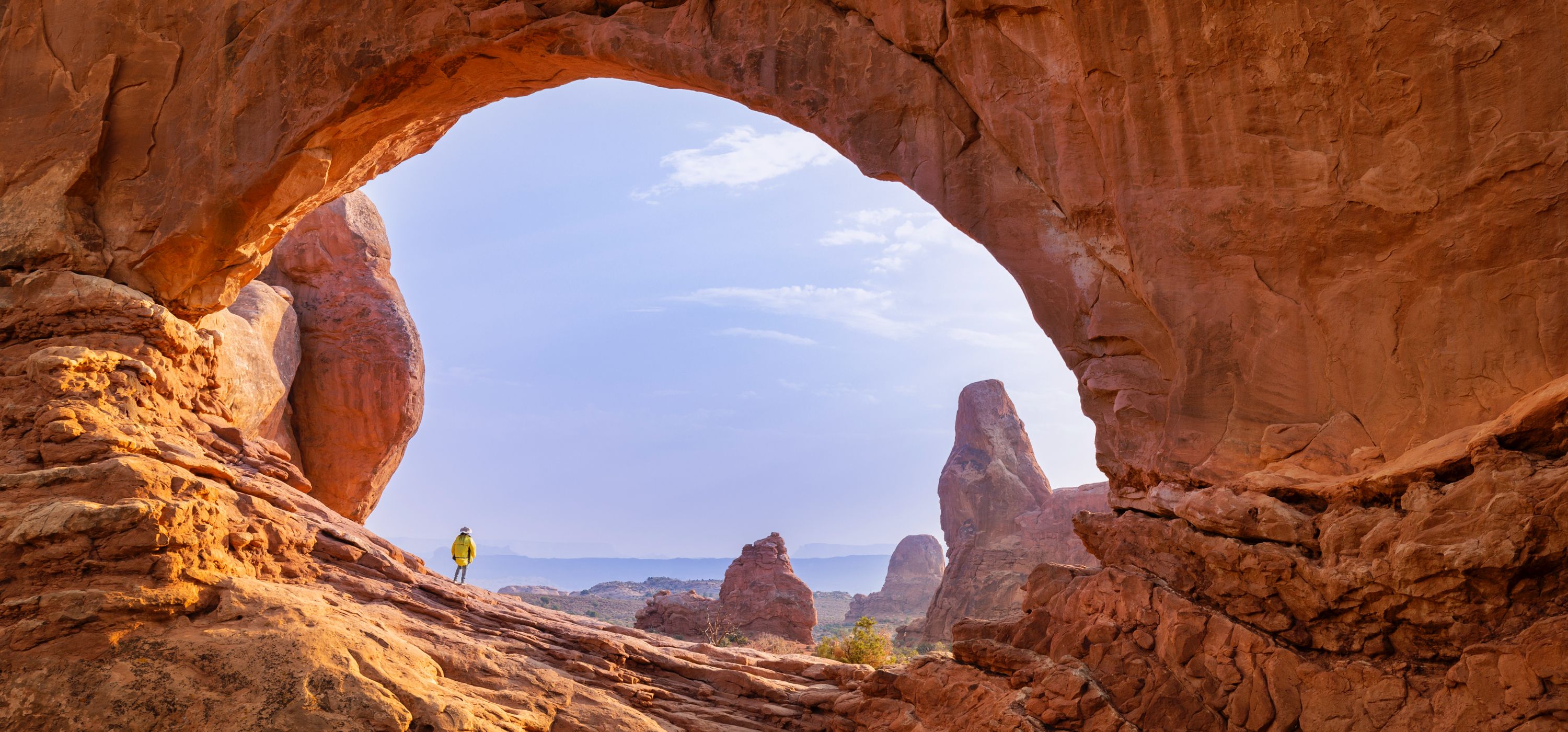 Gate formed from rocks in Arches National Park in USA
