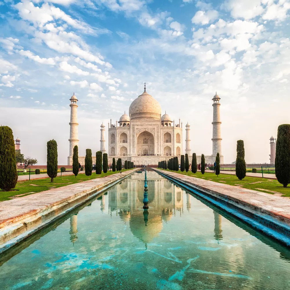 Taj Majal At Sunrise In Agra, India