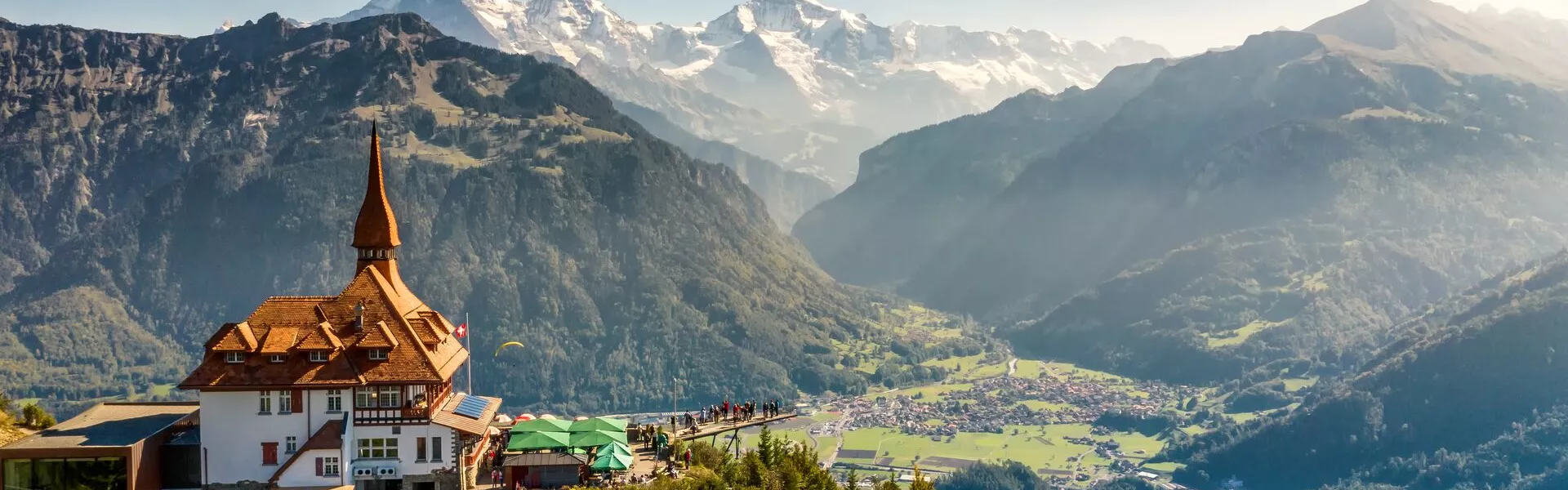 Large Aerial View Of Interlaken From The Harderkulm In Switzerland 1176058802