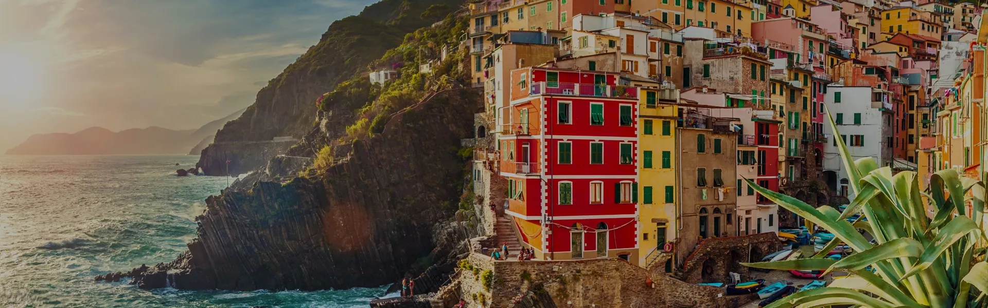 A scenic view of an Italian city by the sea