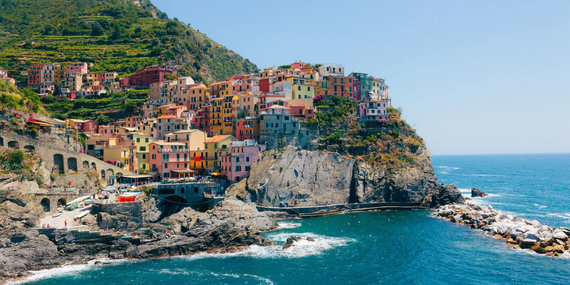 View of Manarola Village in Cinque Terre, Italy