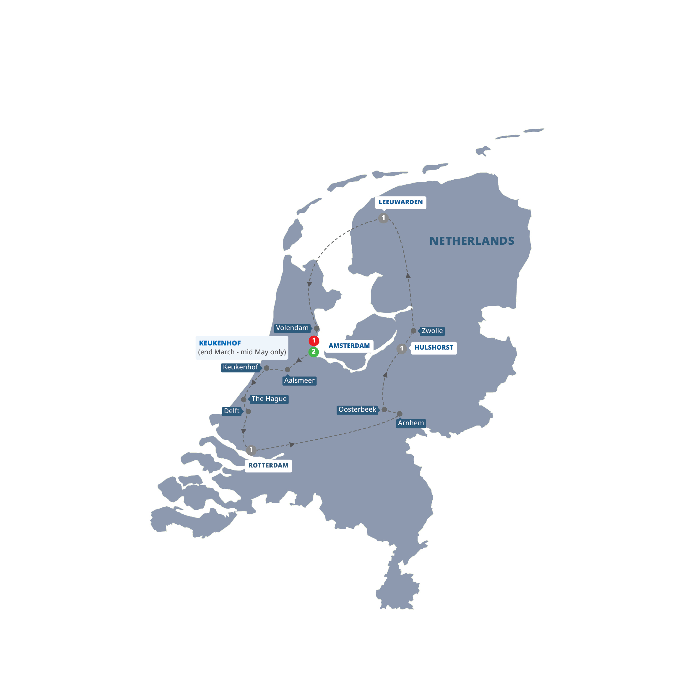 Best Holland Guided Tour Map 2027