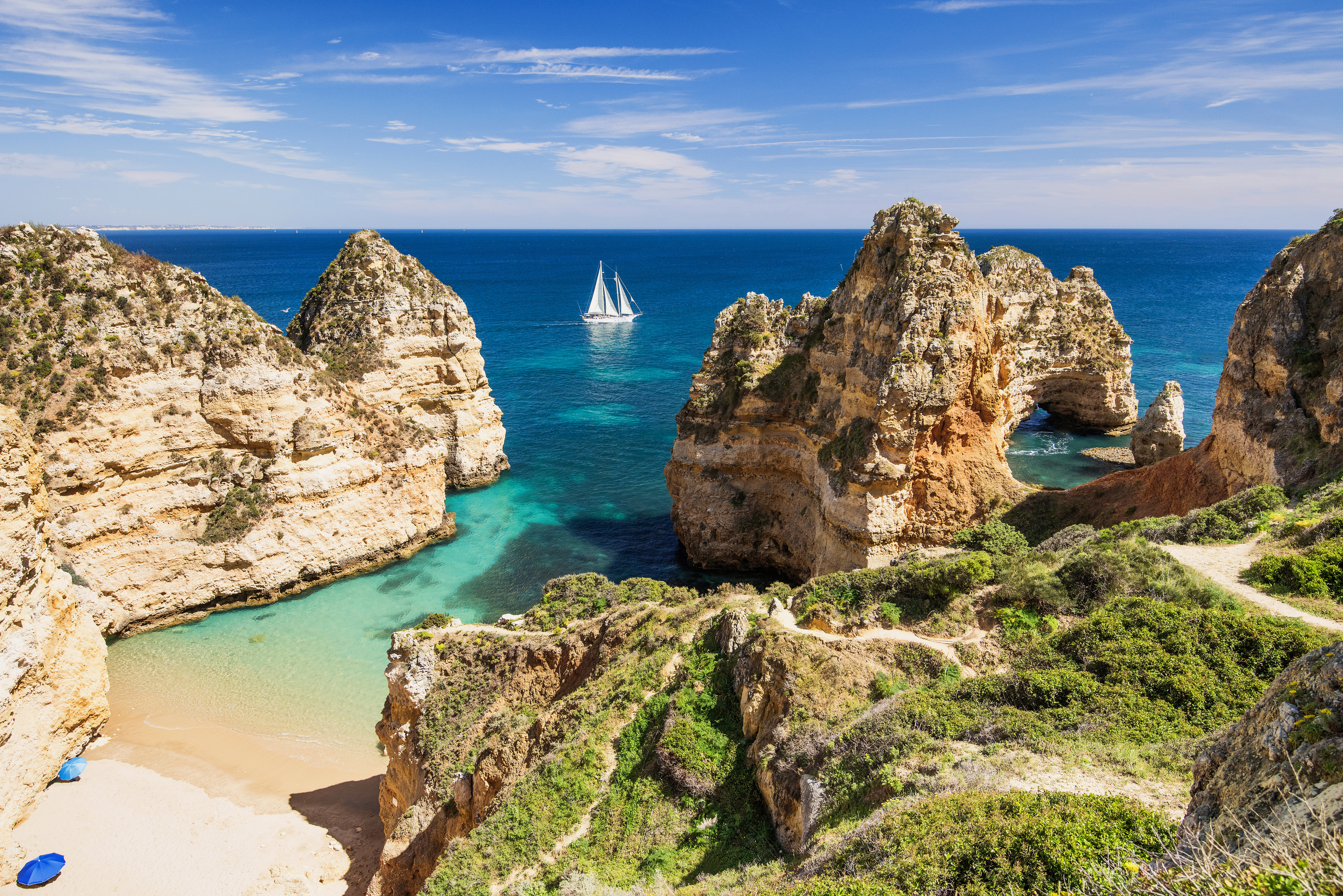 Beautiful Beach On Algarve Coast, Portugal 687689468