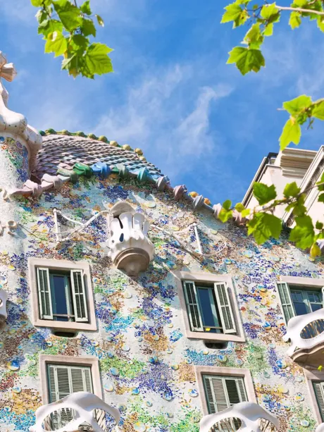 Barcelona Casa Batllo on sunny spring day in Spain