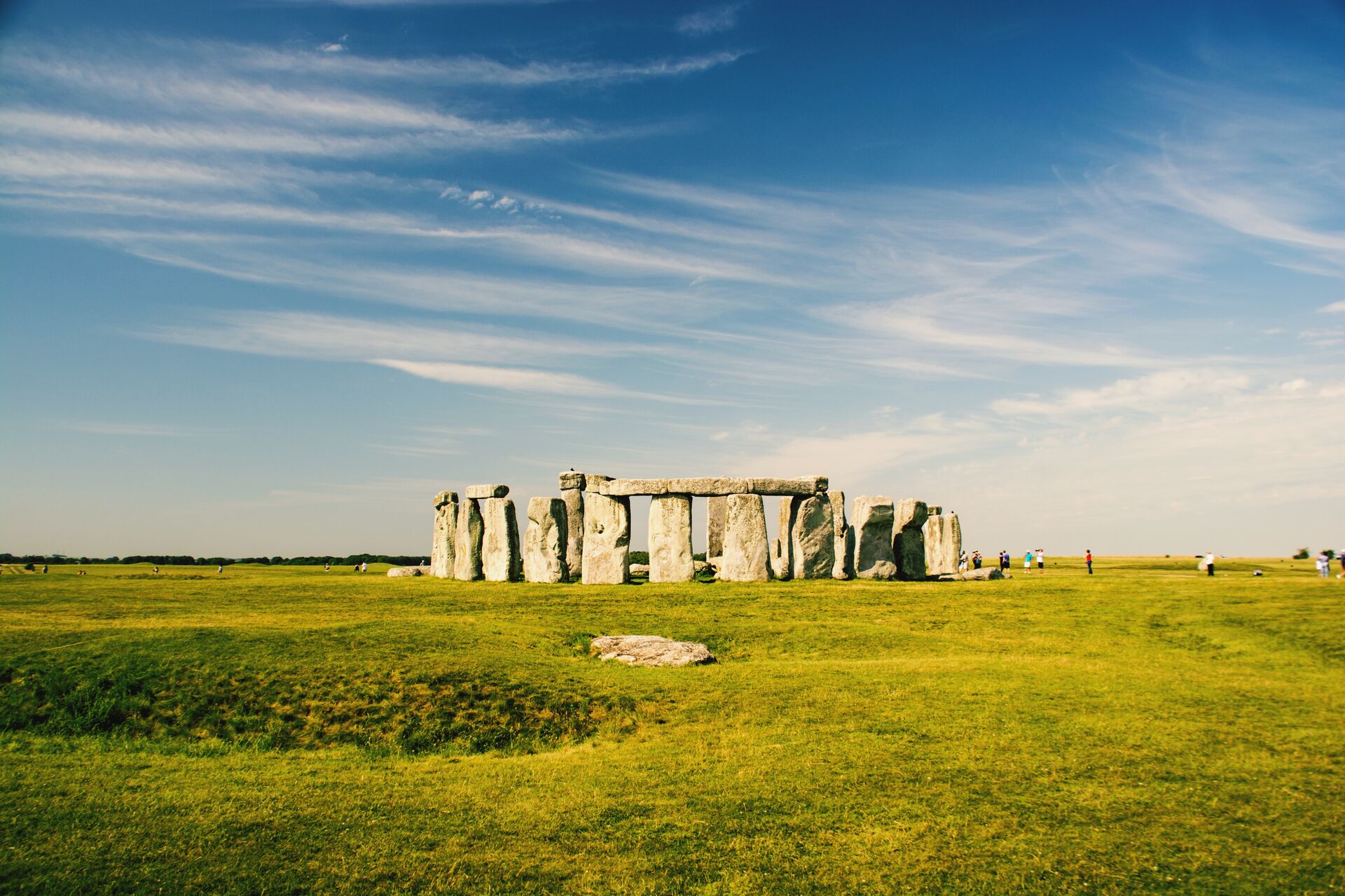 Stonehenge, a UNESCO World Heritage Site, in Wiltshire, England on a sunny day