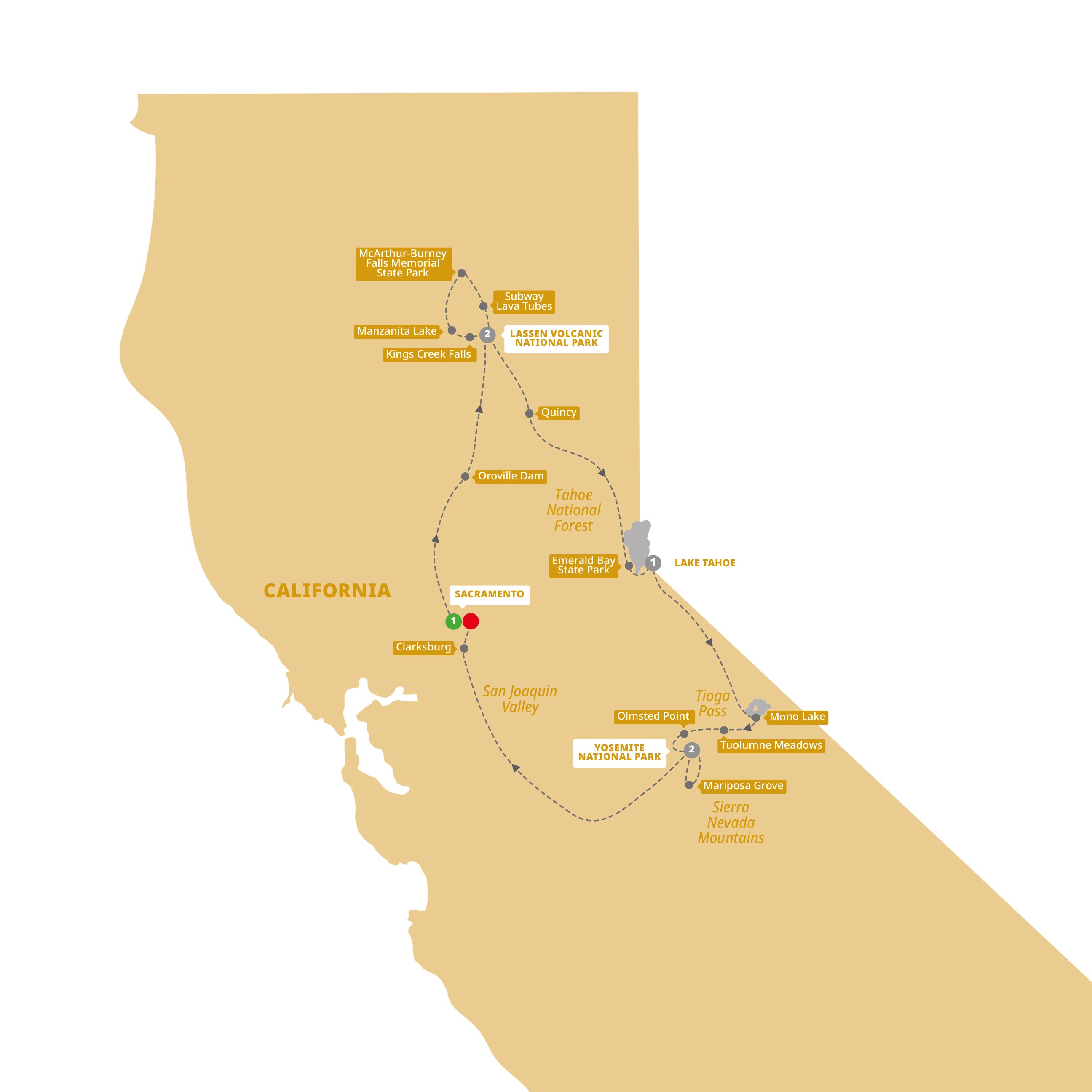 Yosemite & Lassen Volcanic National Park Tour Trafalgar