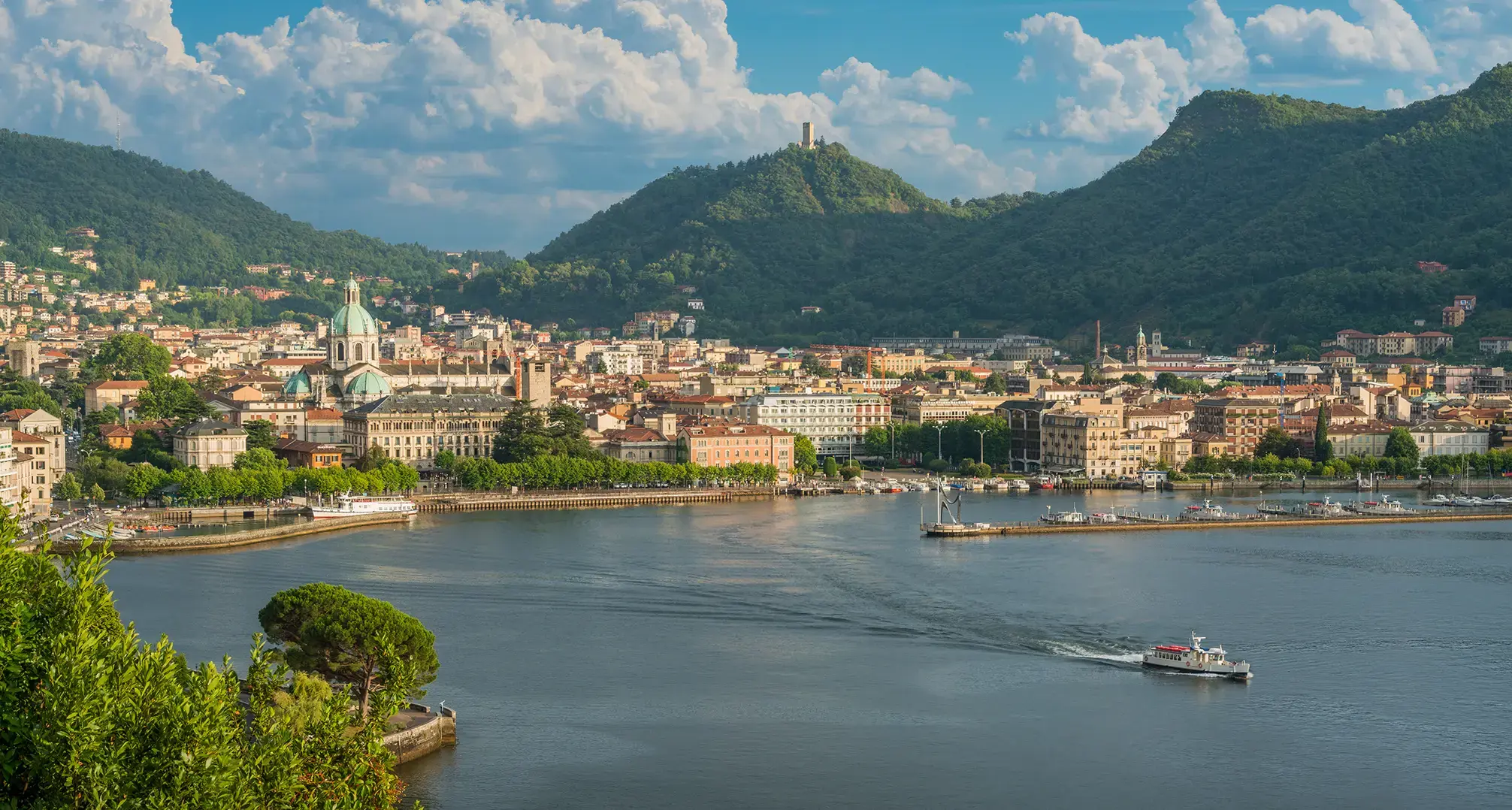 Panoramic View Como City Overlooking Lake Como Italy