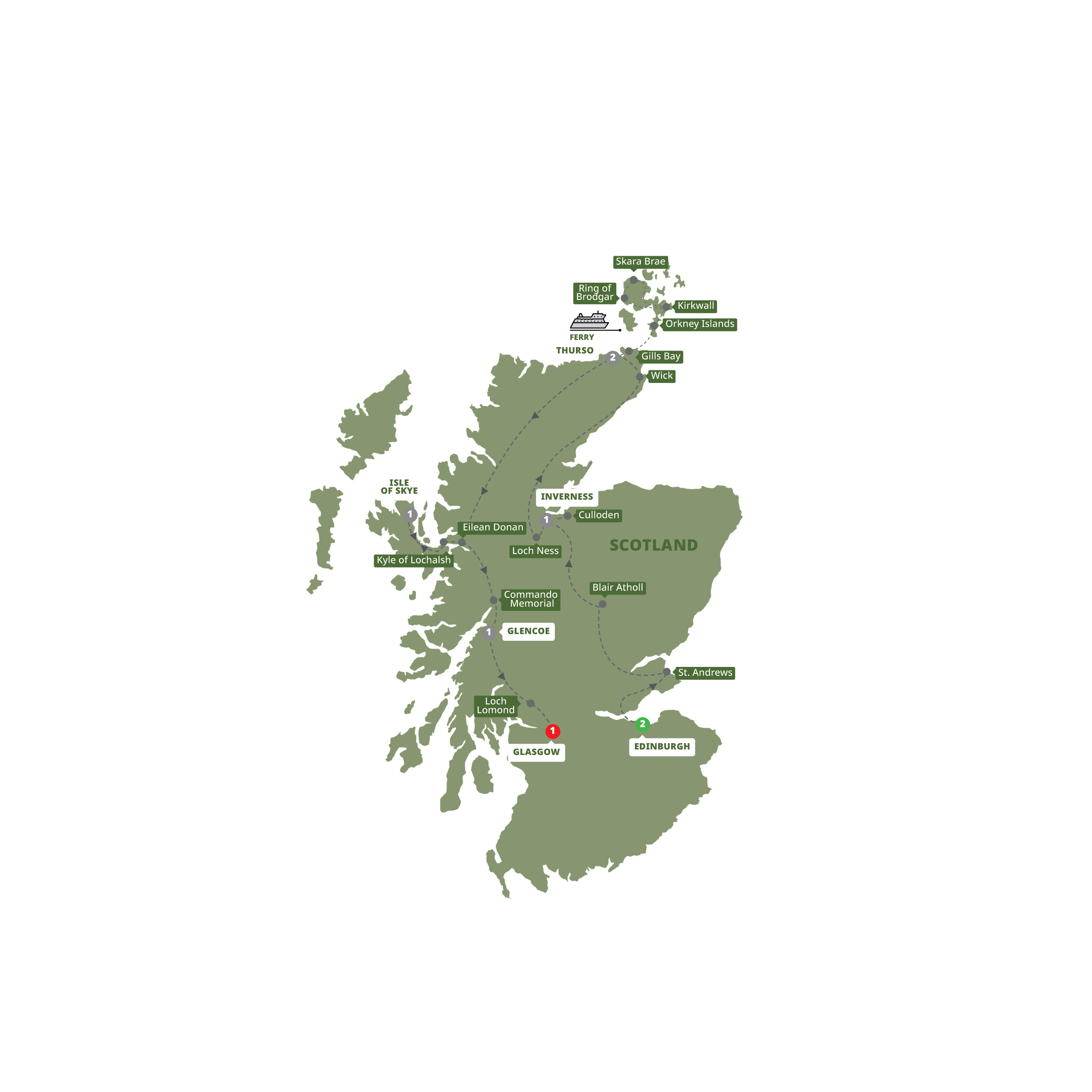 Map Country Roads Scotland Guided Tour Smallgroup YB905 27
