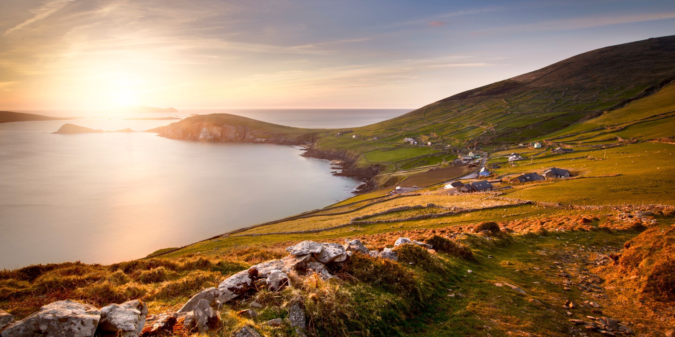 Coumeenole Beach At Sunset Slea Head Drive Dingle Kerry Ireland