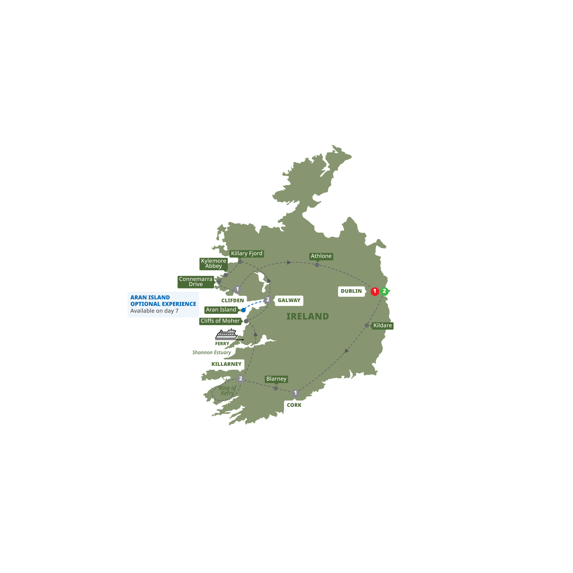 Map Irelands Icons Guided Tour BRAC 27