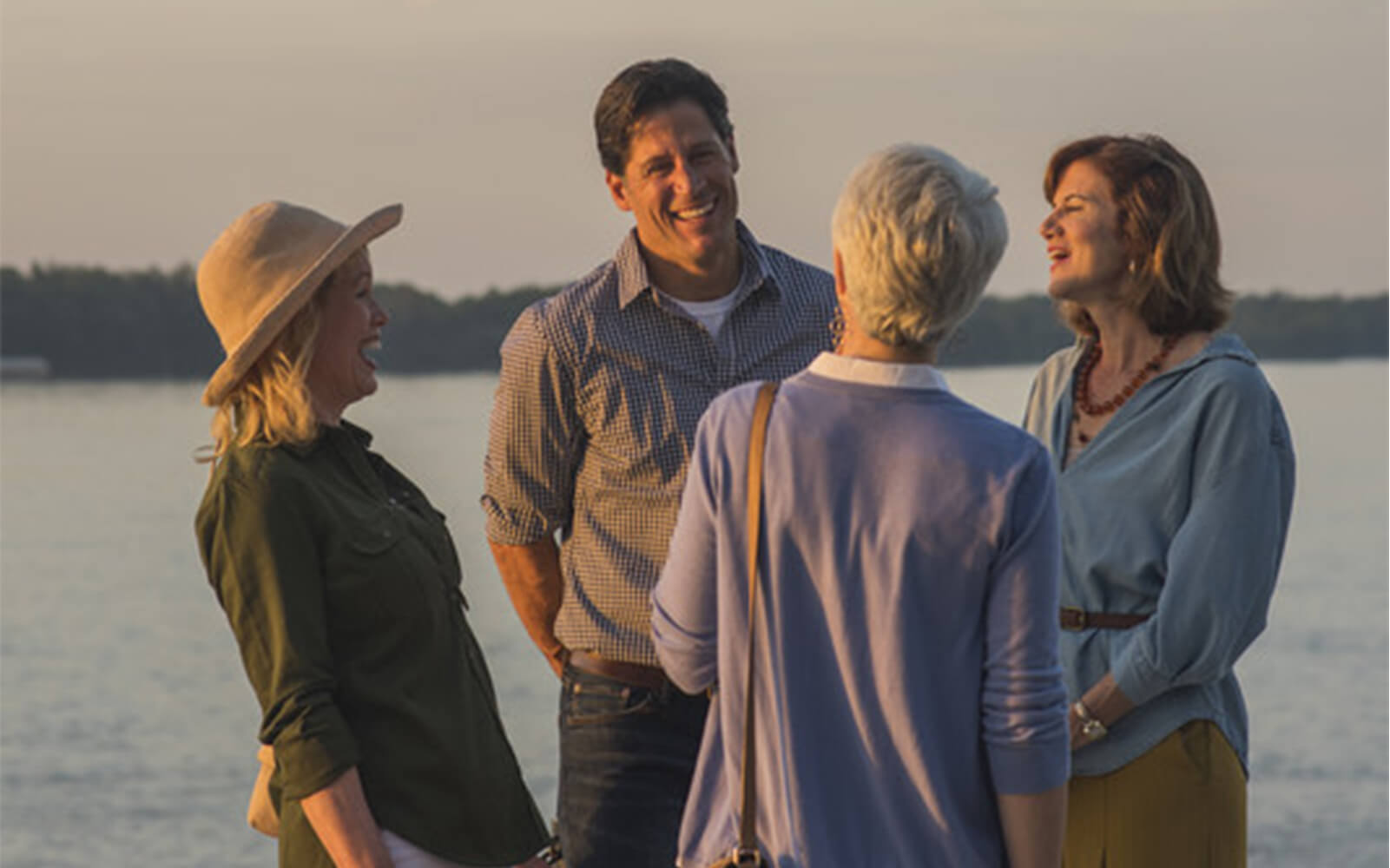 A group of travellers in Natchez, Mississippi, USA