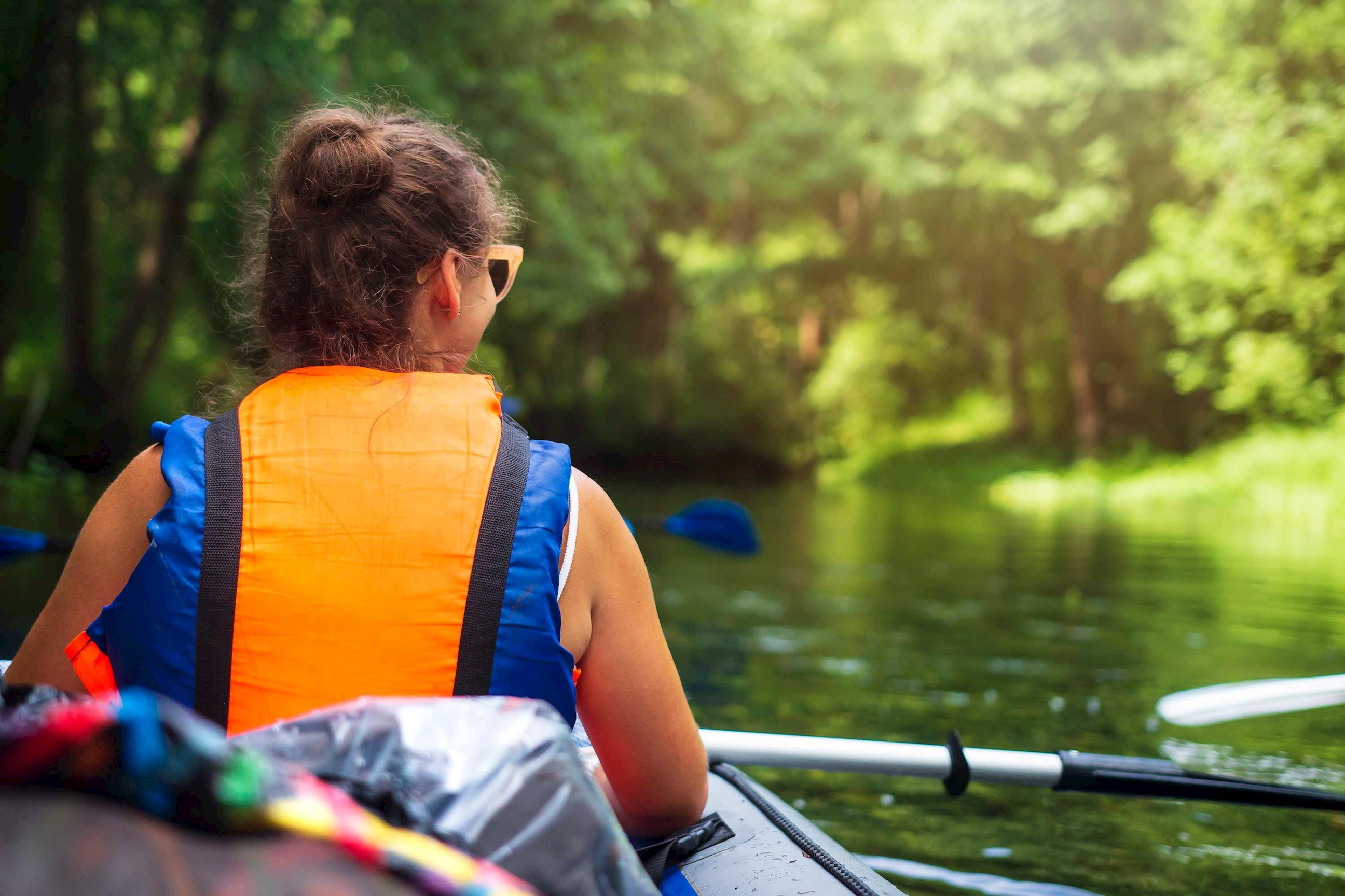 Woman kayaking Tortuguero National Park in Costa Rica