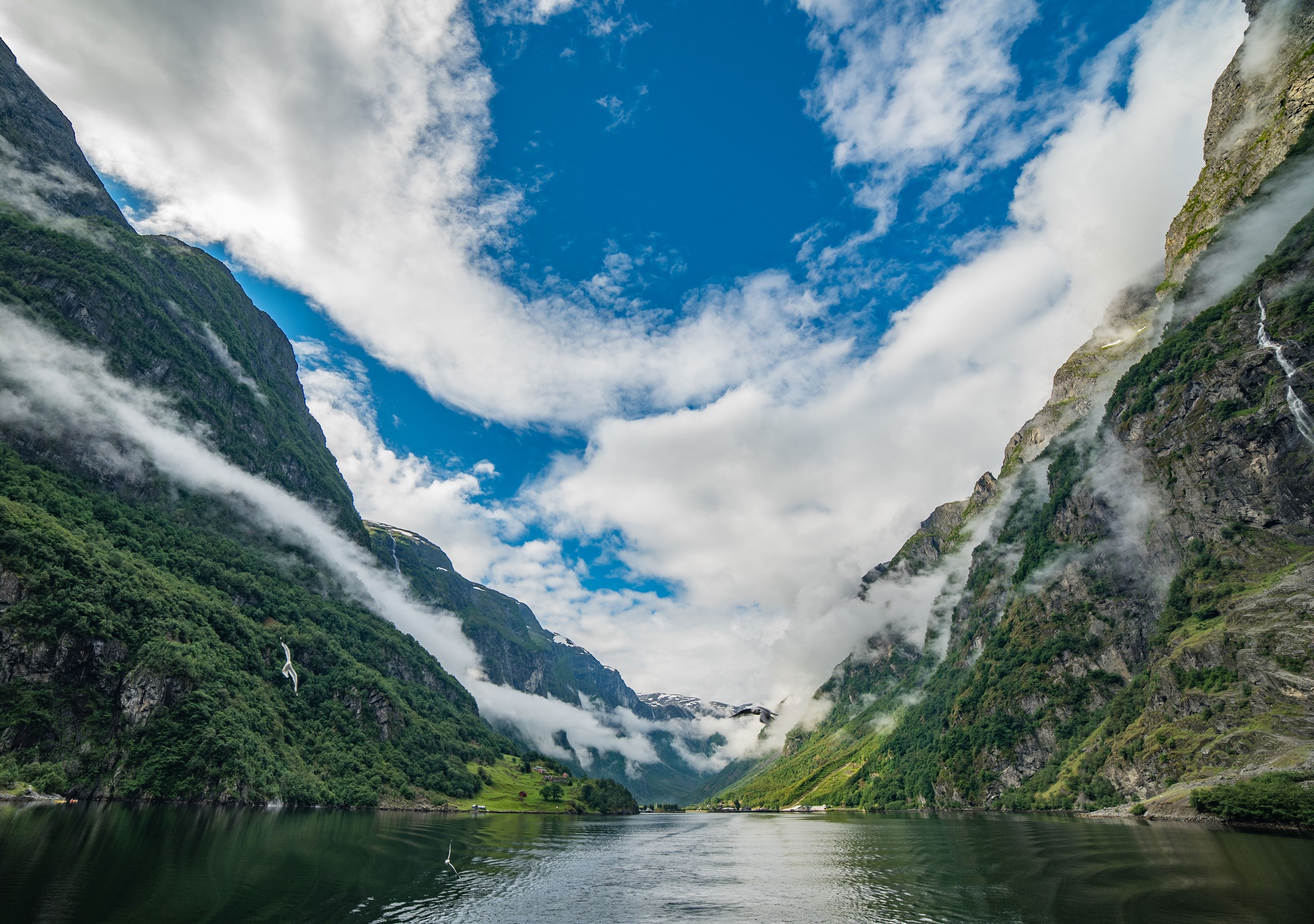 Naeroyfjord & Mountain Scenery, Naeroyfjord, Norway