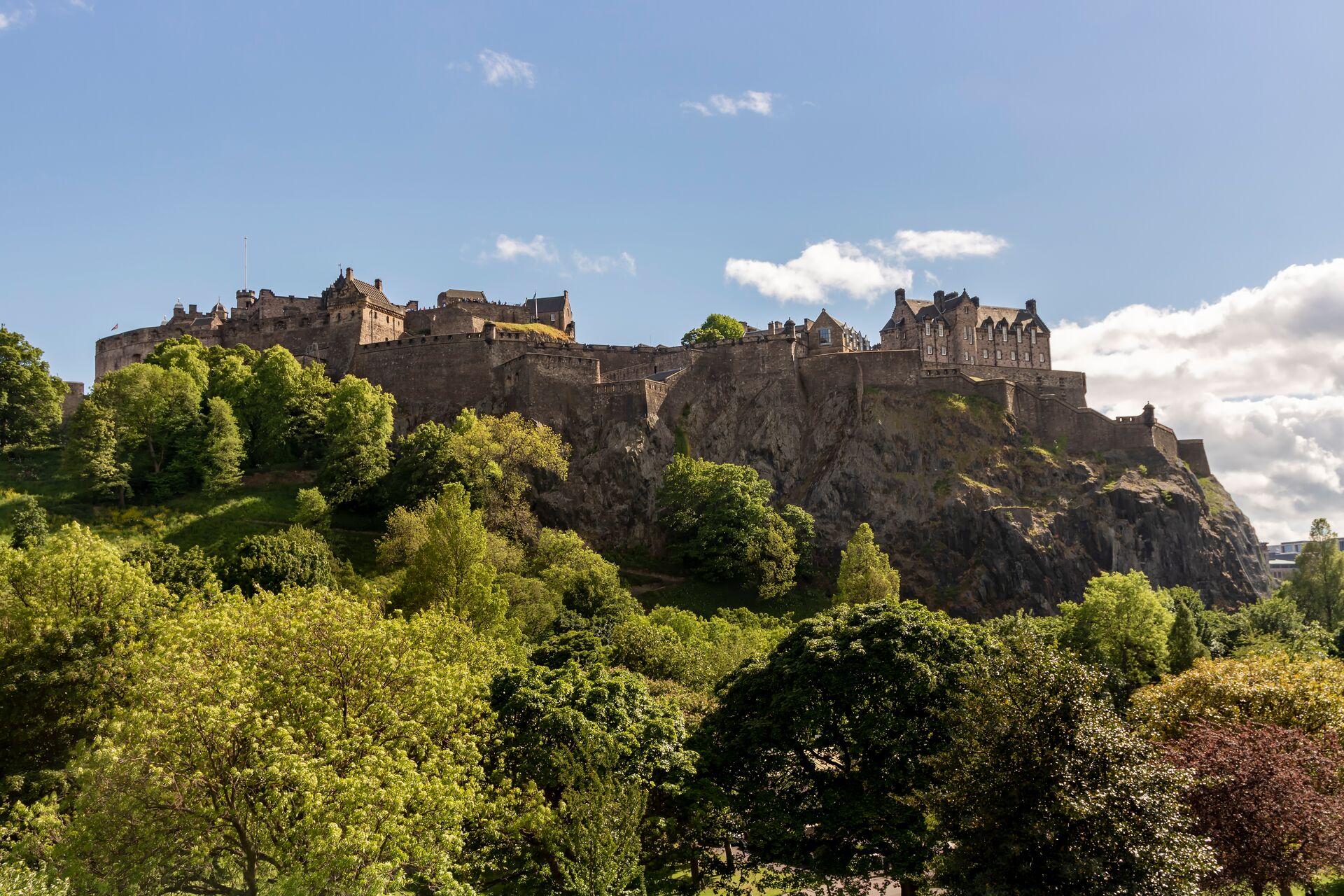 Edinburgh Castle on a sunny day in Edinburgh, Scotland