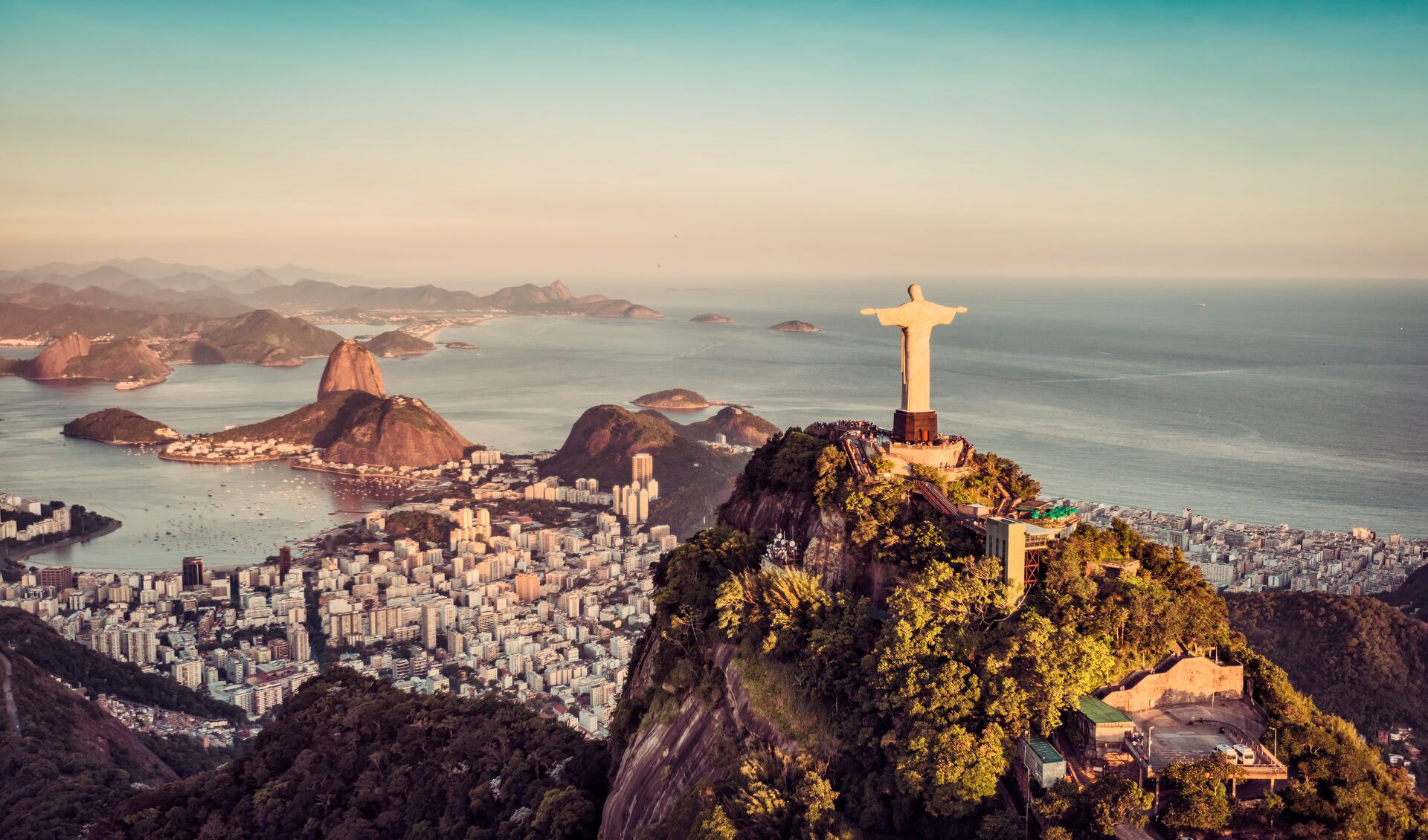 Christ the Redeemer statue overlooking Rio De Janeiro, Brazil