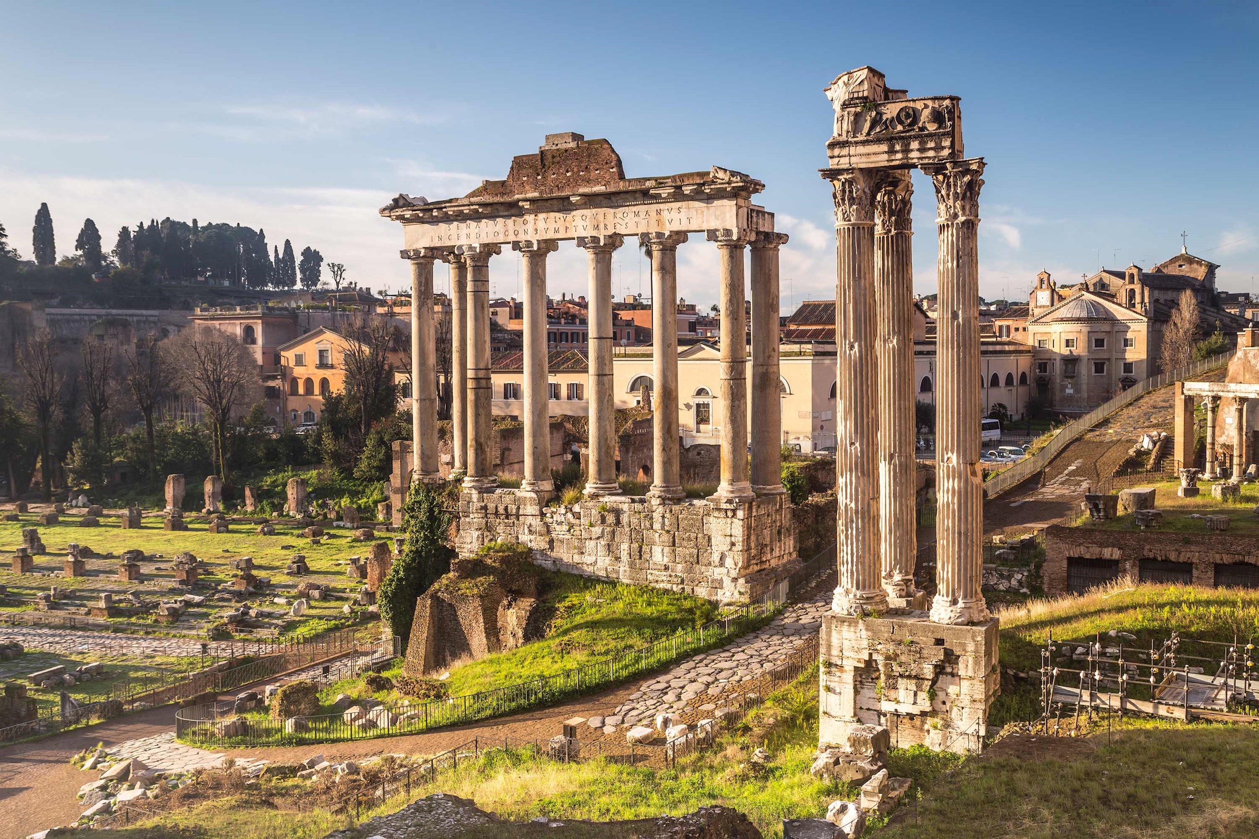 Ancient ruins of Roman Forum in Rome, Italy