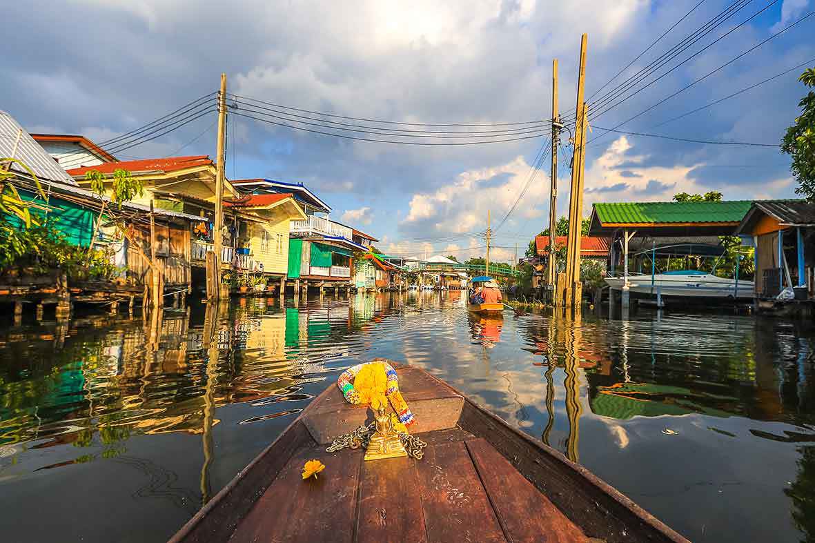Khlong Bang Ramat Canal on the Thonburi Side of Bangkok, Thailand