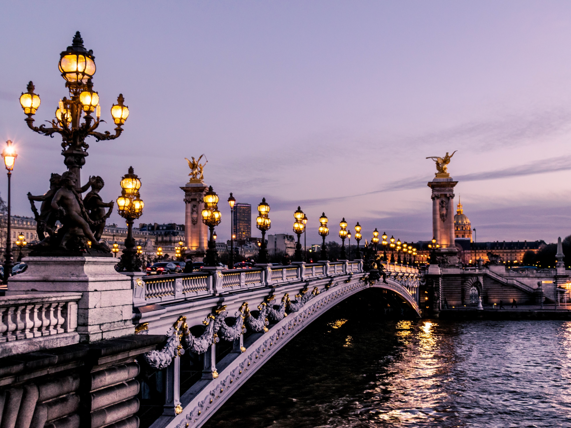 Pont Alexandre III in Paris by night