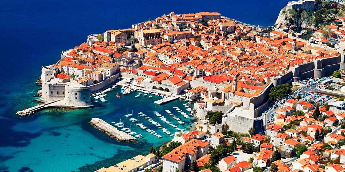 Large Sunny Day Aerial View Of Old Town Dubrovnik, Croatia 507961462
