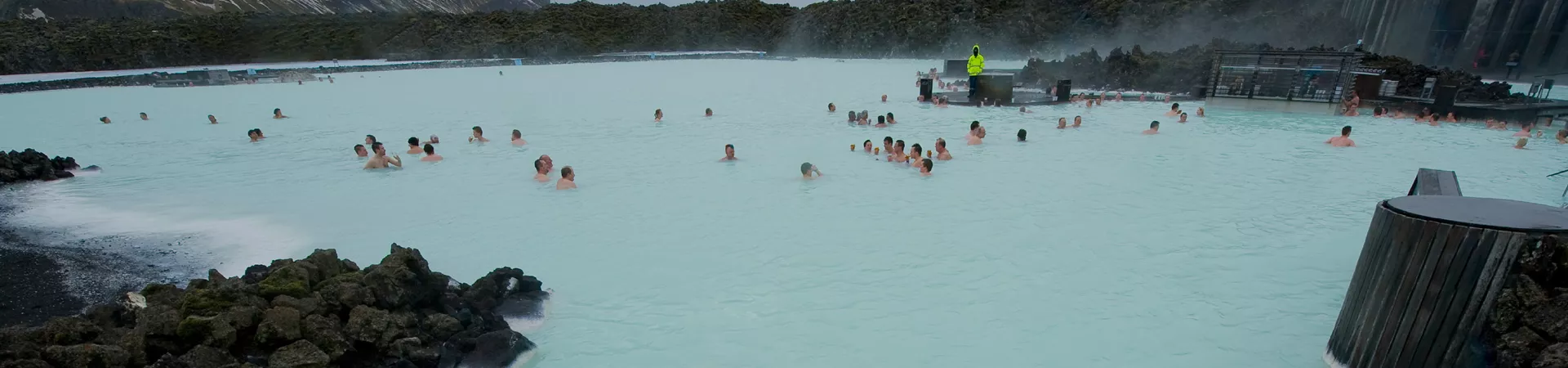 People having a bath in Blue Lagoon, Iceland