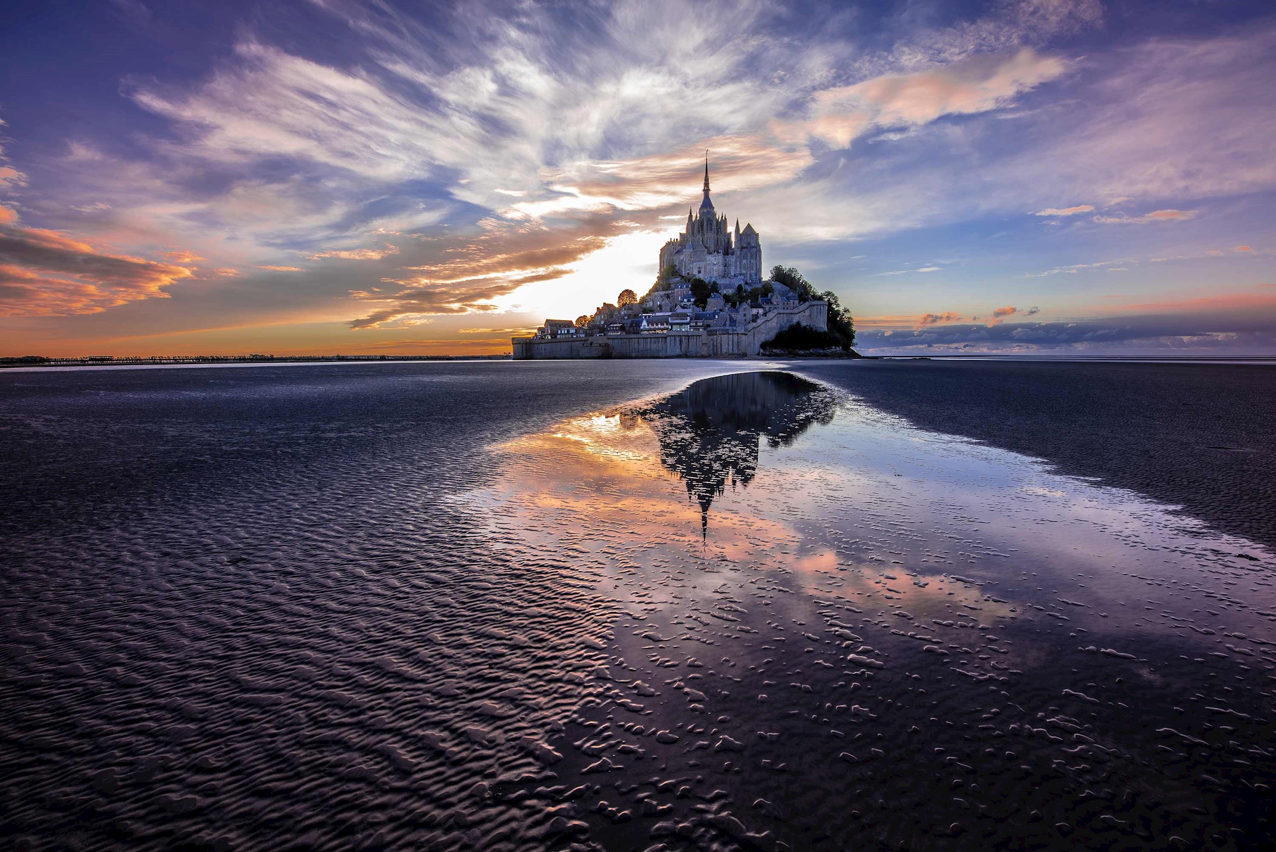 A view of Mont-Saint-Michel from the sea