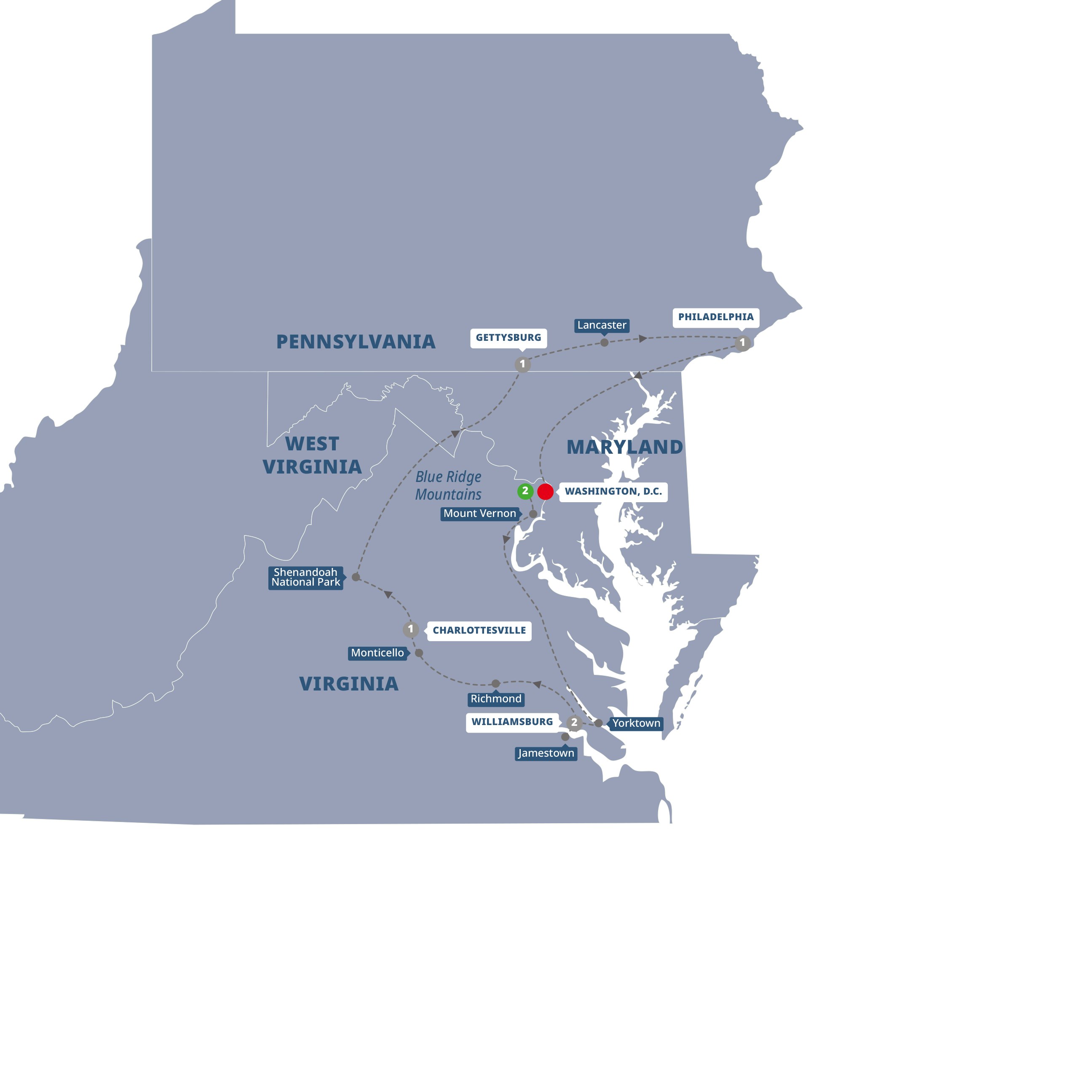 Historic Highlights Guided Tour Map