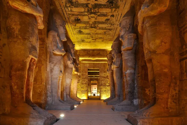Interior of Bu Simbel Temple in Egypt