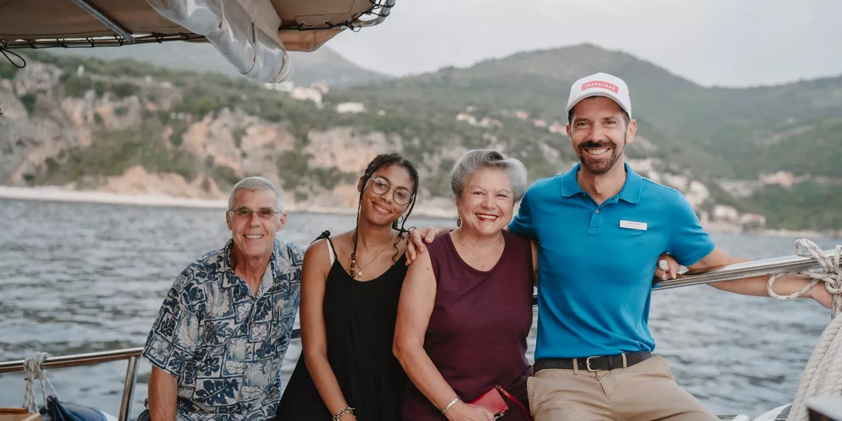 Trafalgar guests on ship alongside Director