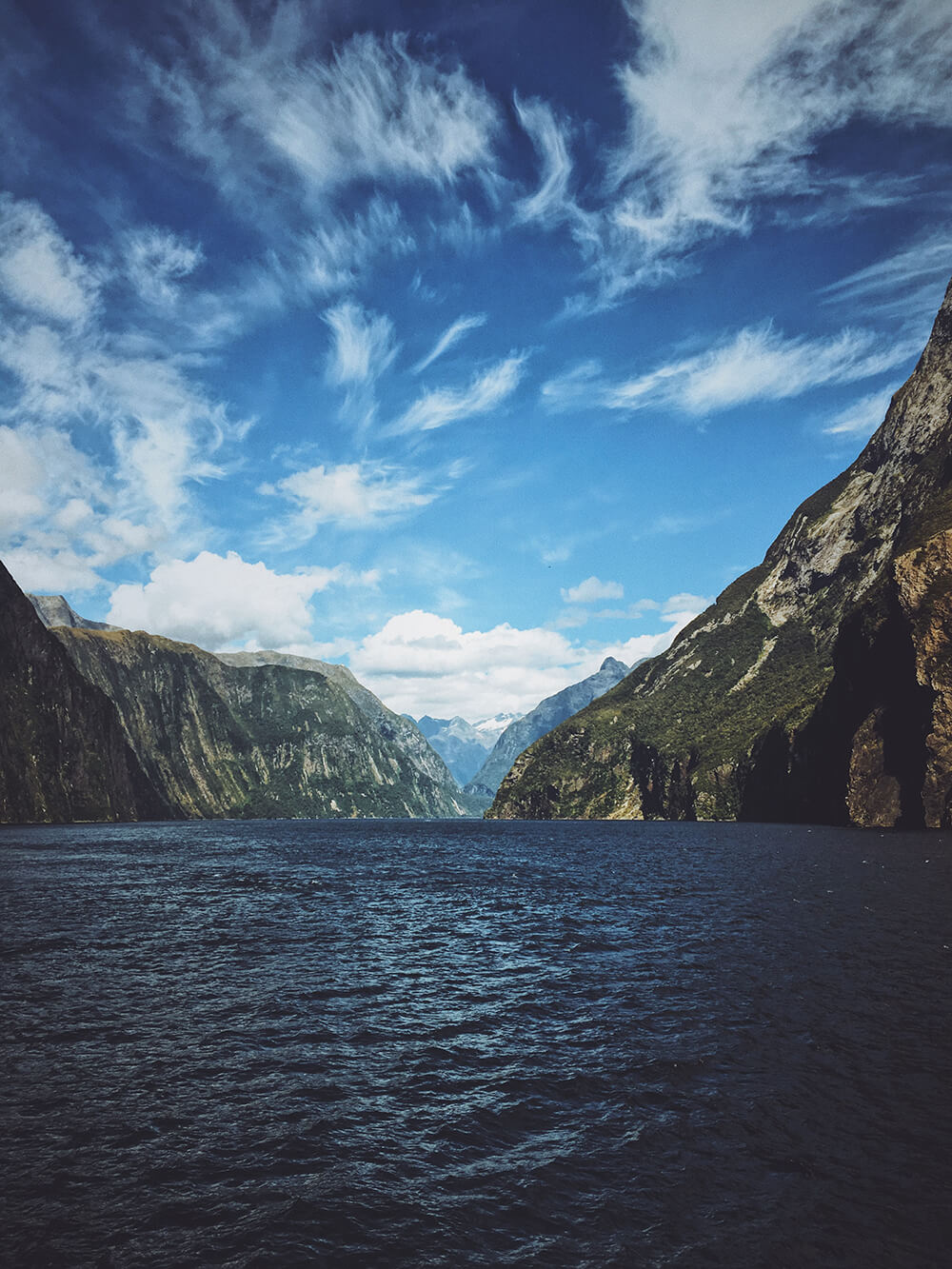 Lake and fjords of Milford Sound, New Zealand