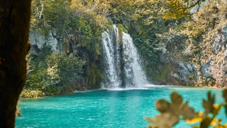 Waterfall of Plitvice Lakes in Croatia