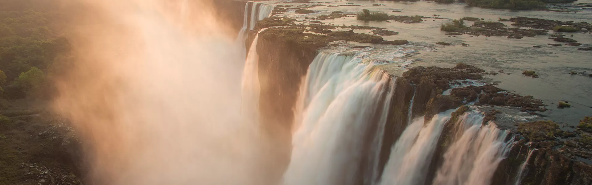 Victoria Falls seen from the bird's eye view