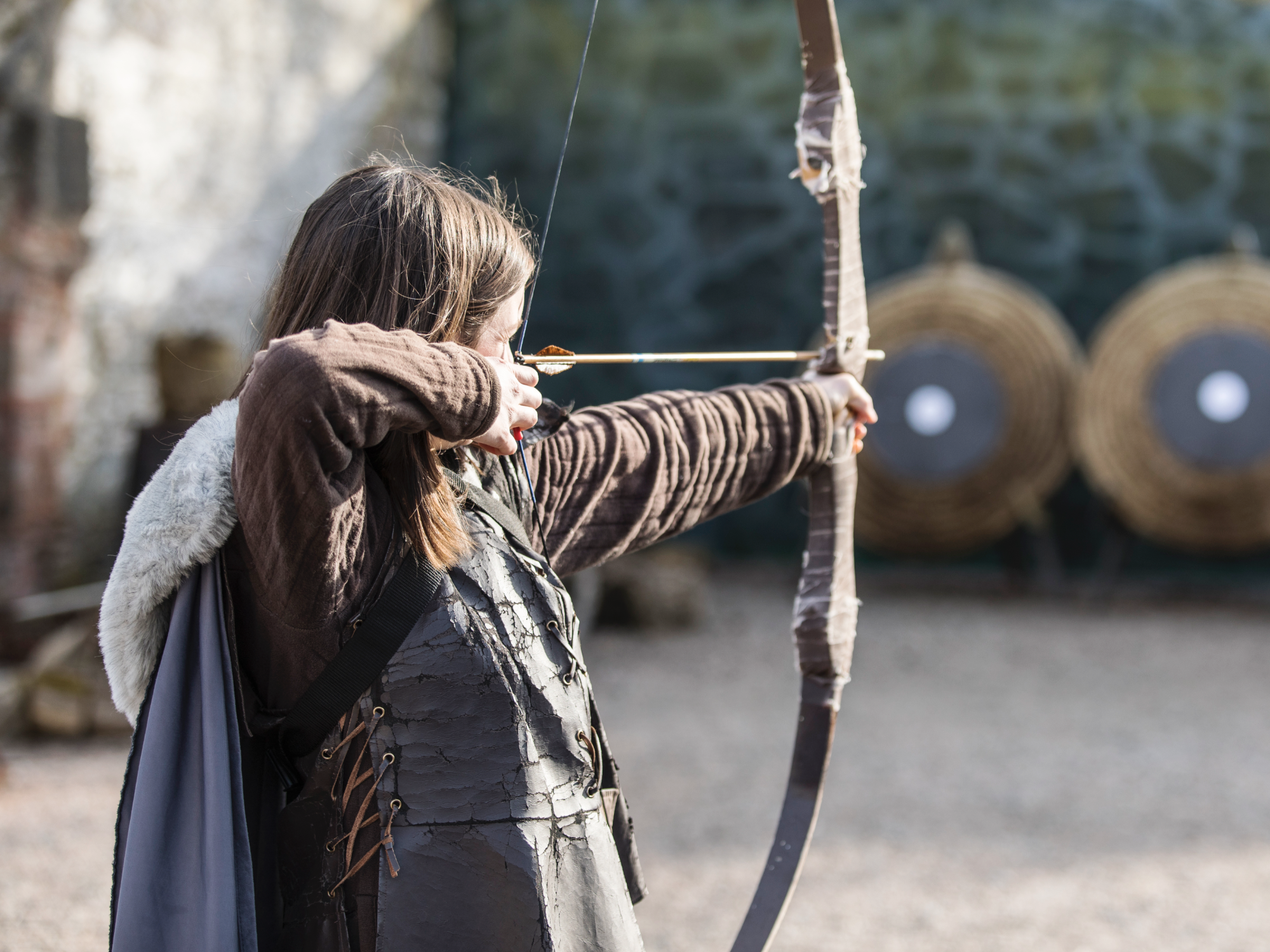 Woman aiming a bow, Nothern Ireland